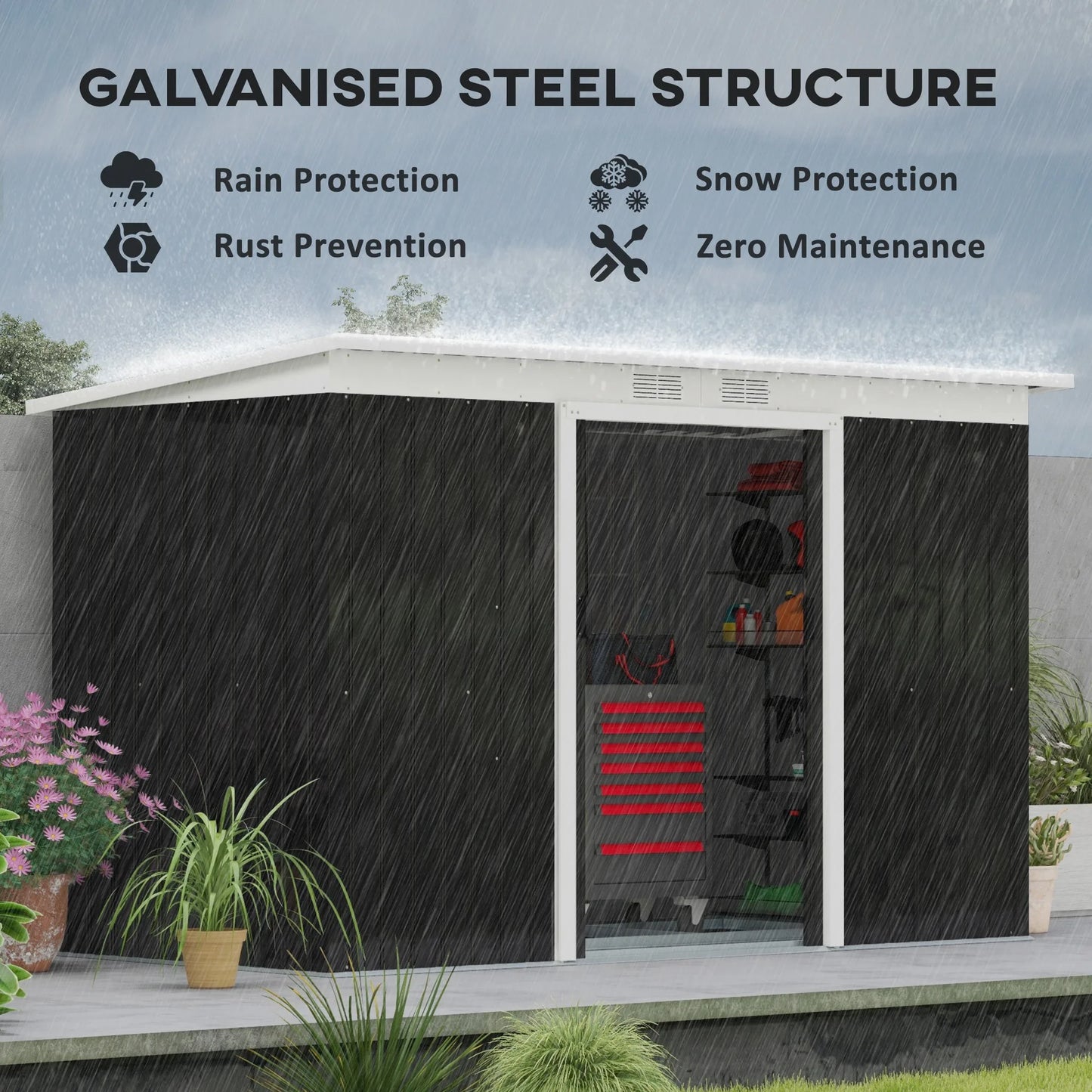 9' X 4' Metal Outdoor Storage Shed