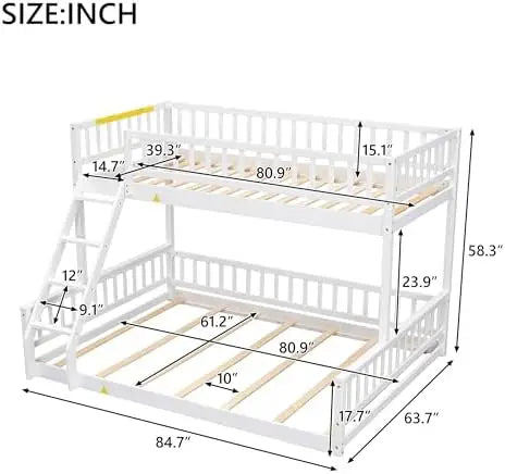 Twin-XL Over Queen Bunk Bed