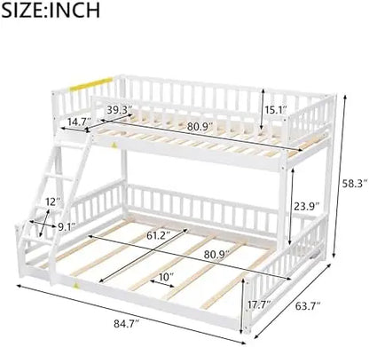 Twin-XL Over Queen Bunk Bed