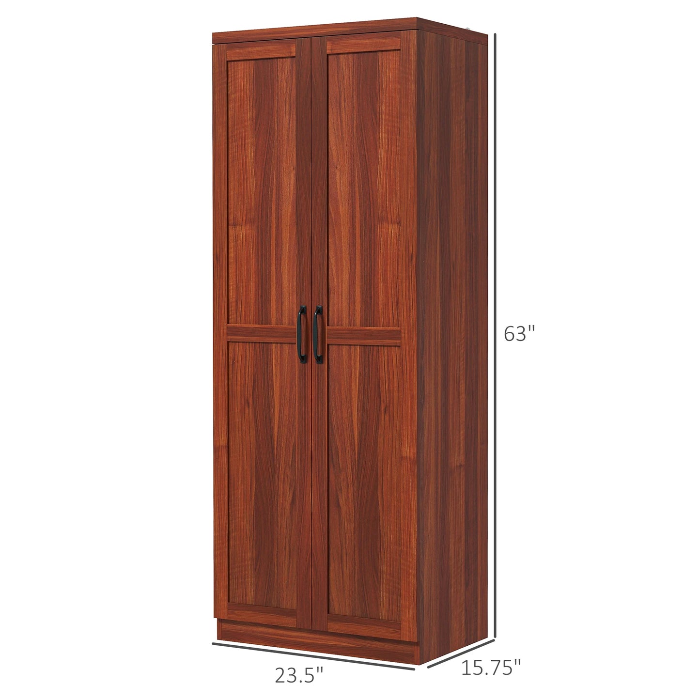 Rustic 2-Door Kitchen Freestanding Pantry