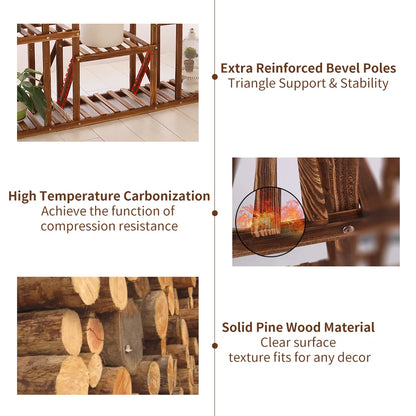 11 Tier Wood Plant Stand