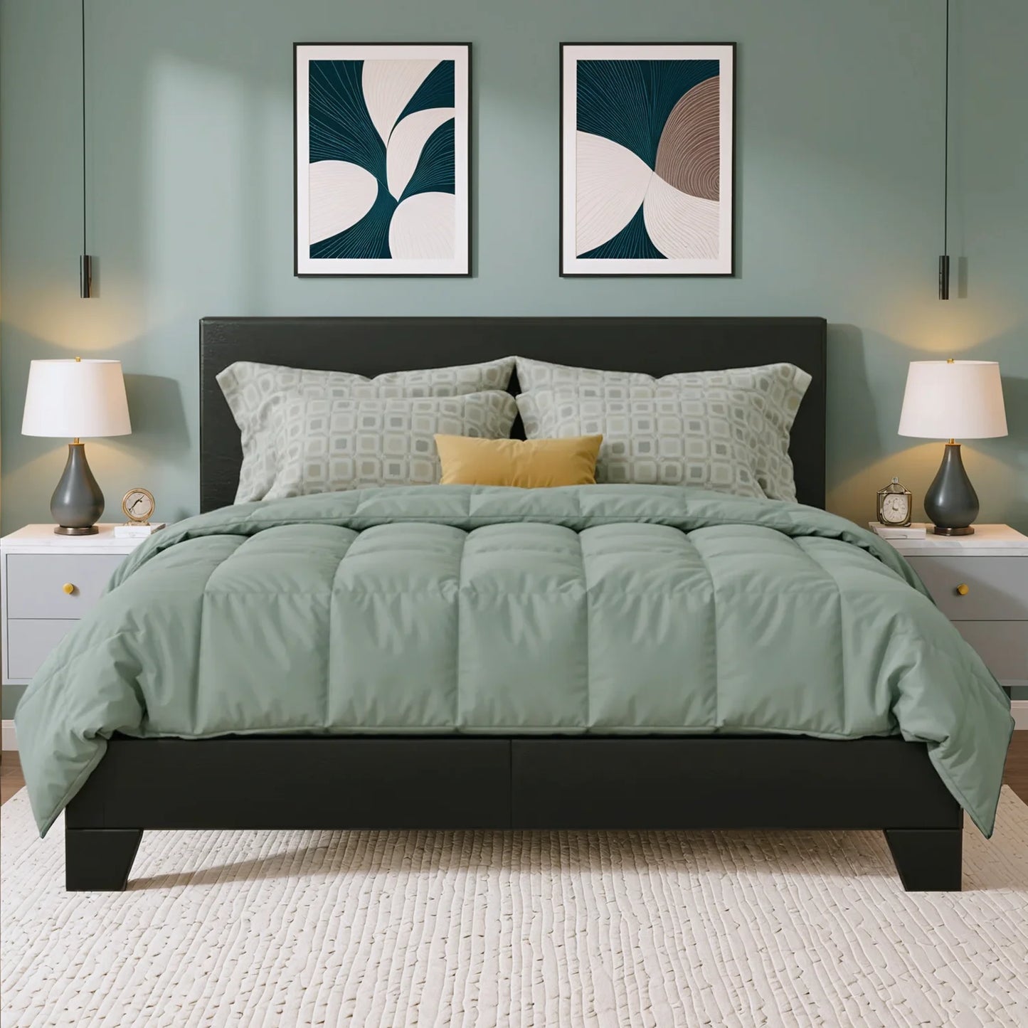 Full/Queen/King Upholstered Bed Frame with Headboard