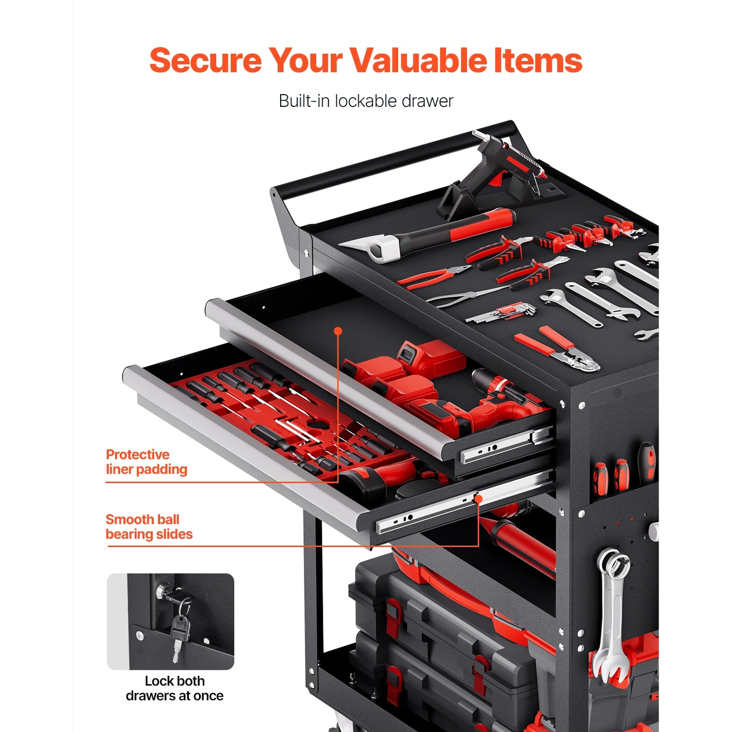 2-Drawer Rolling Tool Work Cart