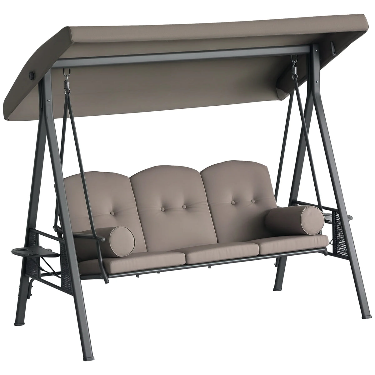 Outdoor 3‑Person Glider Swing with Canopy