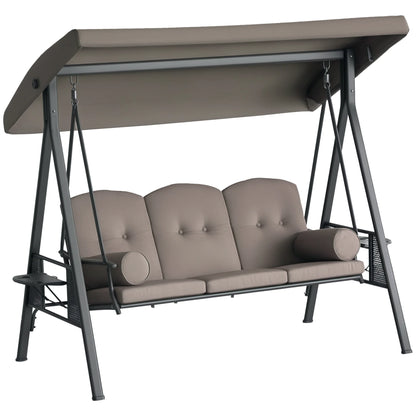 Outdoor 3‑Person Glider Swing with Canopy