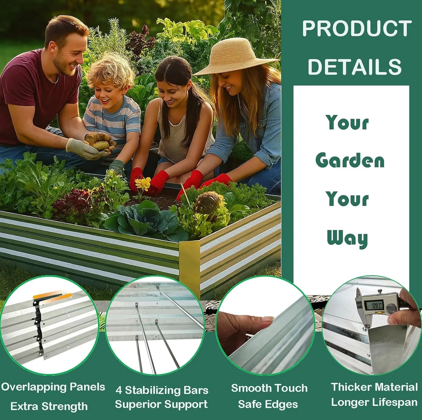 Galvanized Raised Garden Bed Kit