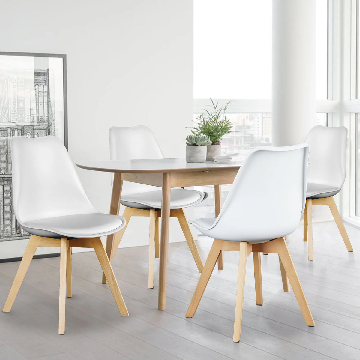 Leather Dining Chairs Set of 4