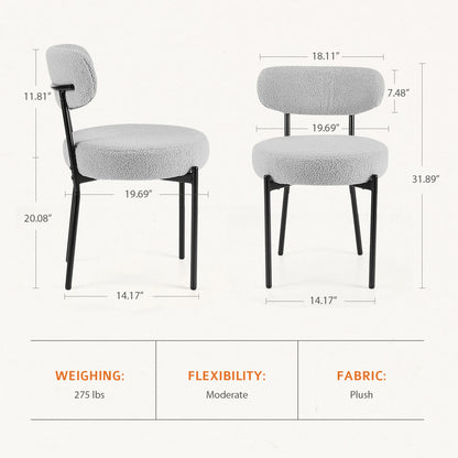 Set of 2  Round Dining Chairs