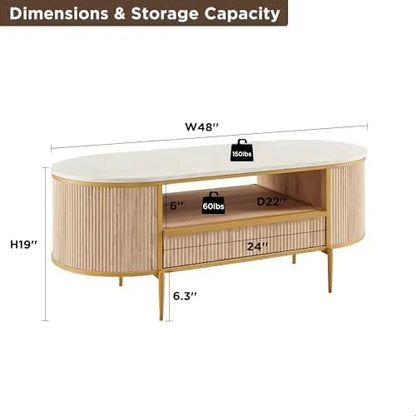 Oval Table with Drawer