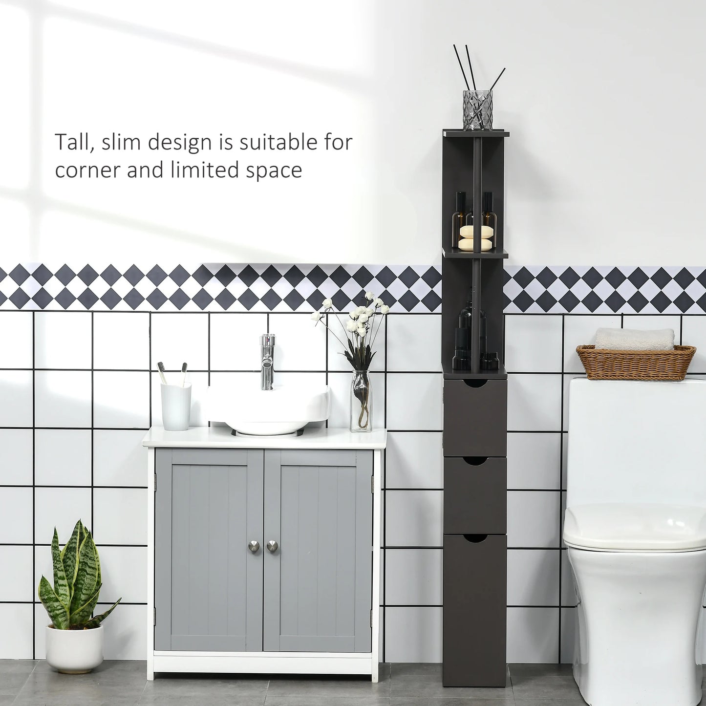 2-Tier Cabinet Shelf Storage Cupboard