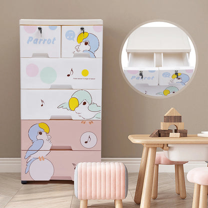 Rolling Plastic Dresser Storage Cabinet