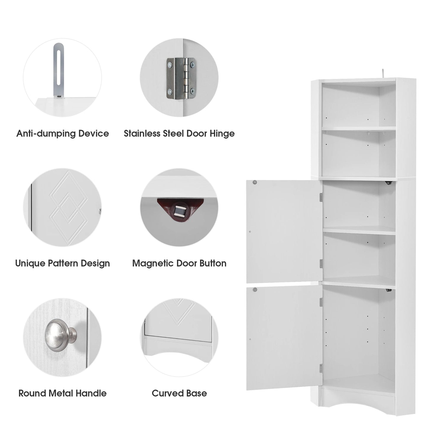 Tall Bathroom Corner Cabinet