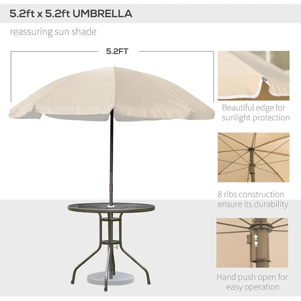6-piece Patio Dining Set with Umbrella