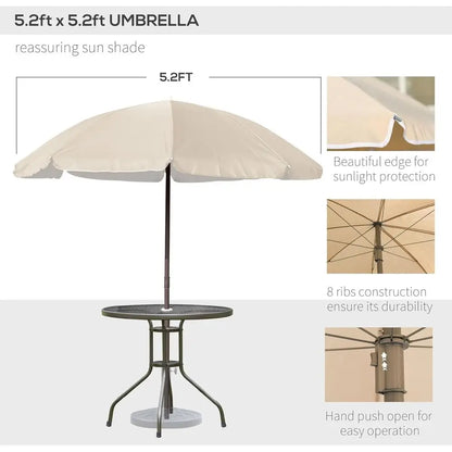 6-piece Patio Dining Set with Umbrella