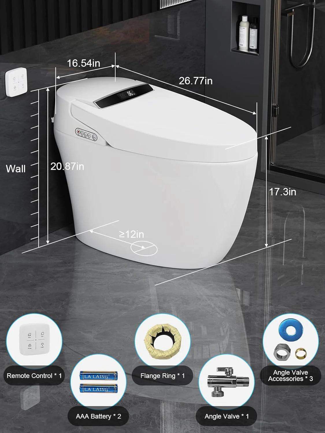 One-piece Tankless Toilet Heated Seat