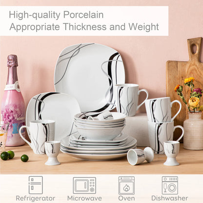 Black Stripe Dinner Plate Combo Set