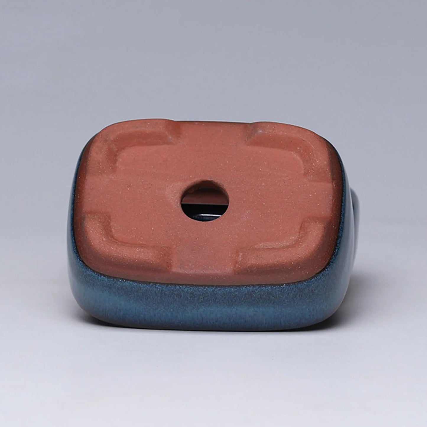 Rectangular Purple Clay Flower Pot with Drainage Hole