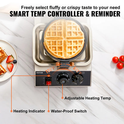 Stainless Steel Round Waffle Iron
