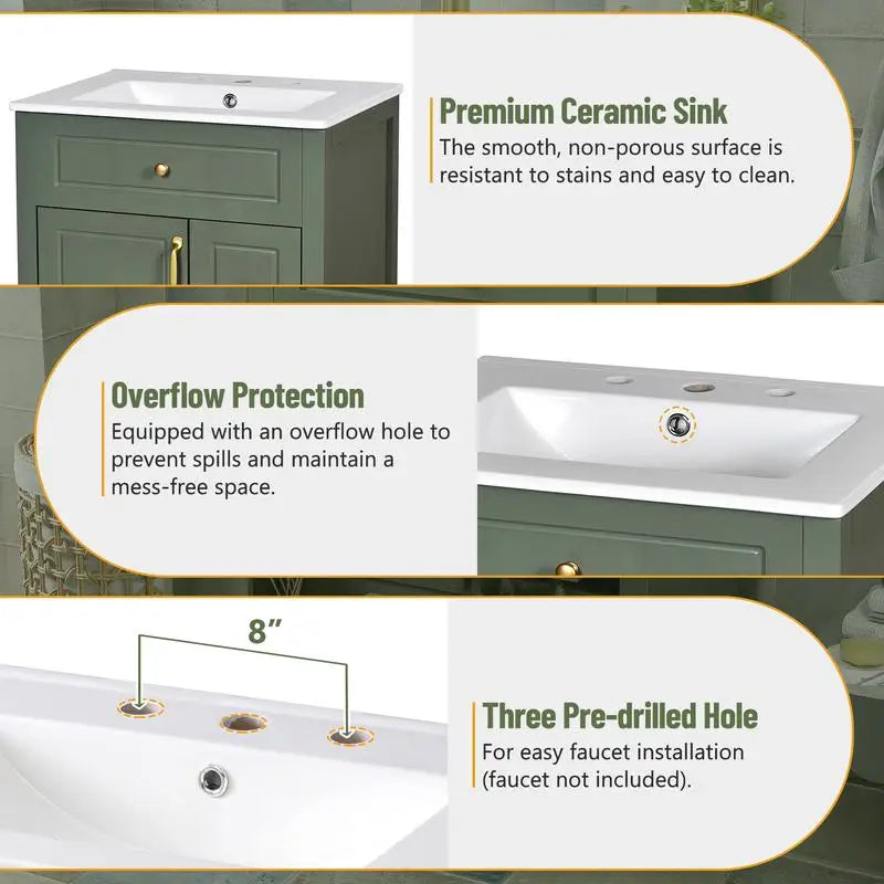 Bath Vanity w/ Ceramic Sink