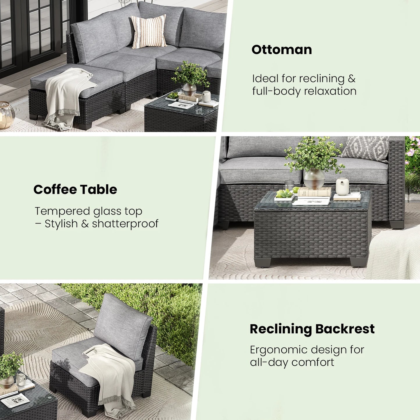 Patio Sectional Sofa Set