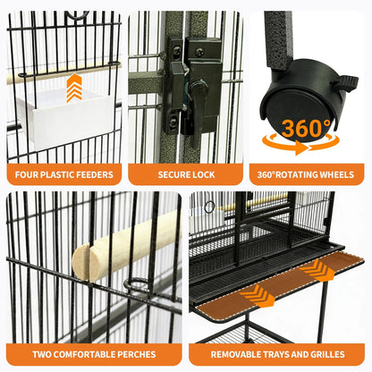 Birdcage with Detachable Storage Shelf