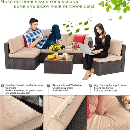 Patio Furniture Set with Fire Pit Table