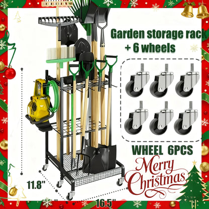 Heavy-Duty Steel Garden Tool Rack