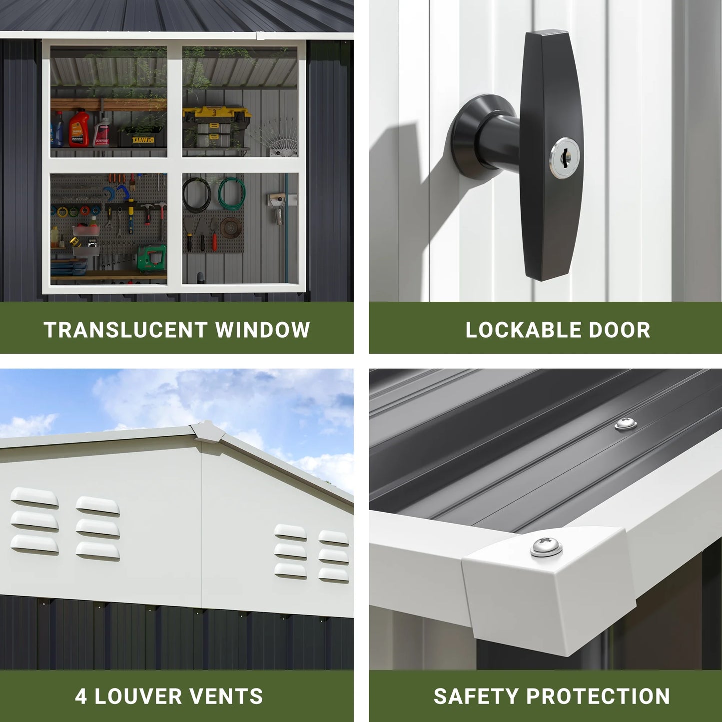 10x12 FT Outdoor Metal Storage Shed