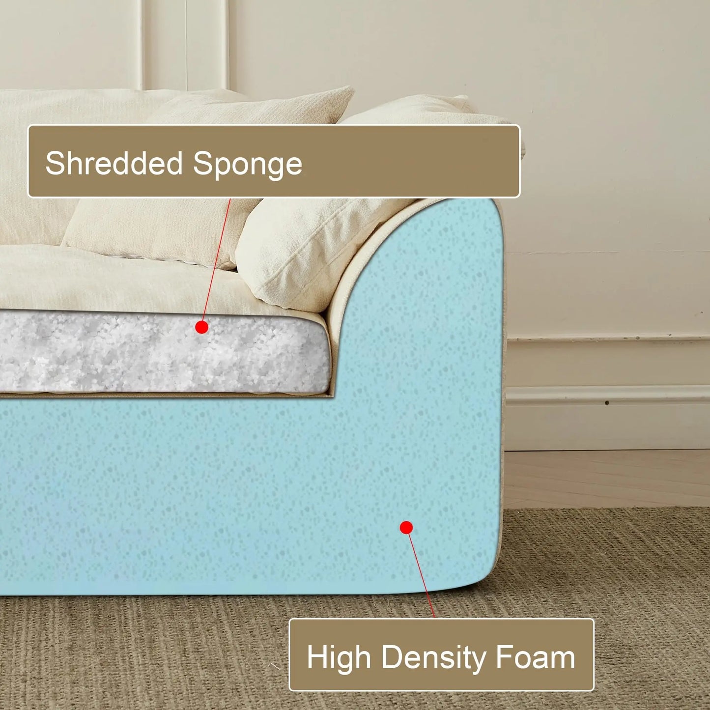 109" Modern Cloud L-Shaped Sectional