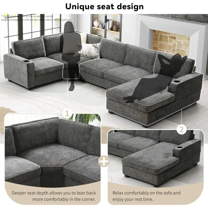 Modern U Shaped Cloud Couch Set