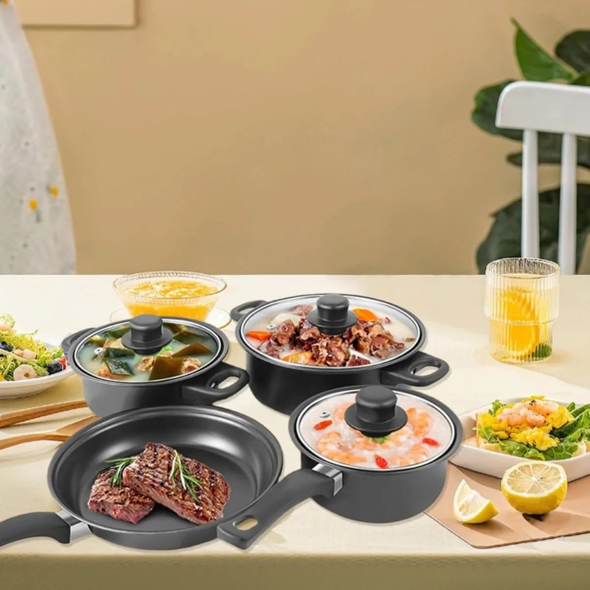 13-pc  Kitchen Cookware for Induction Cooker
