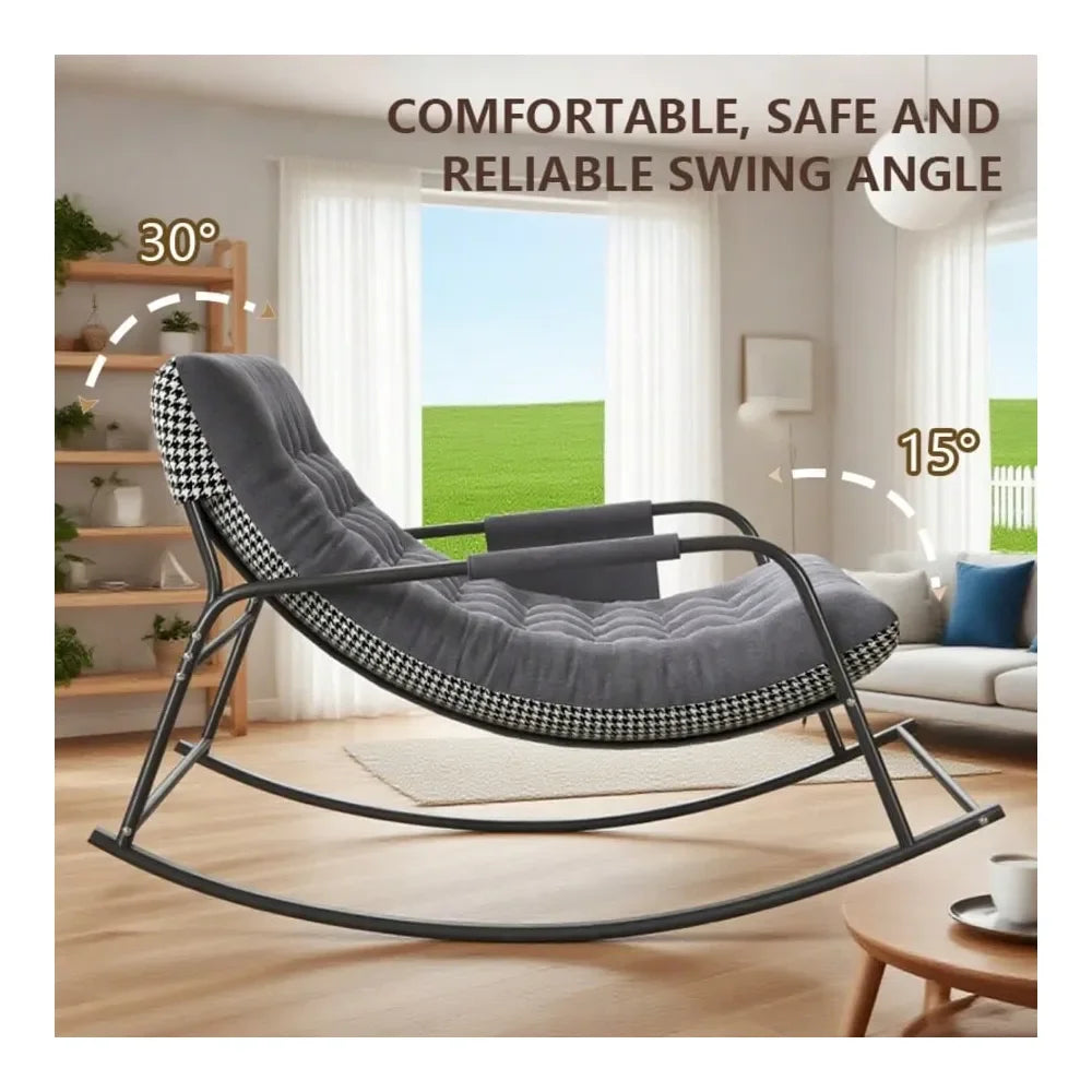 Oversized Rocking Chair With Cushion Armrests