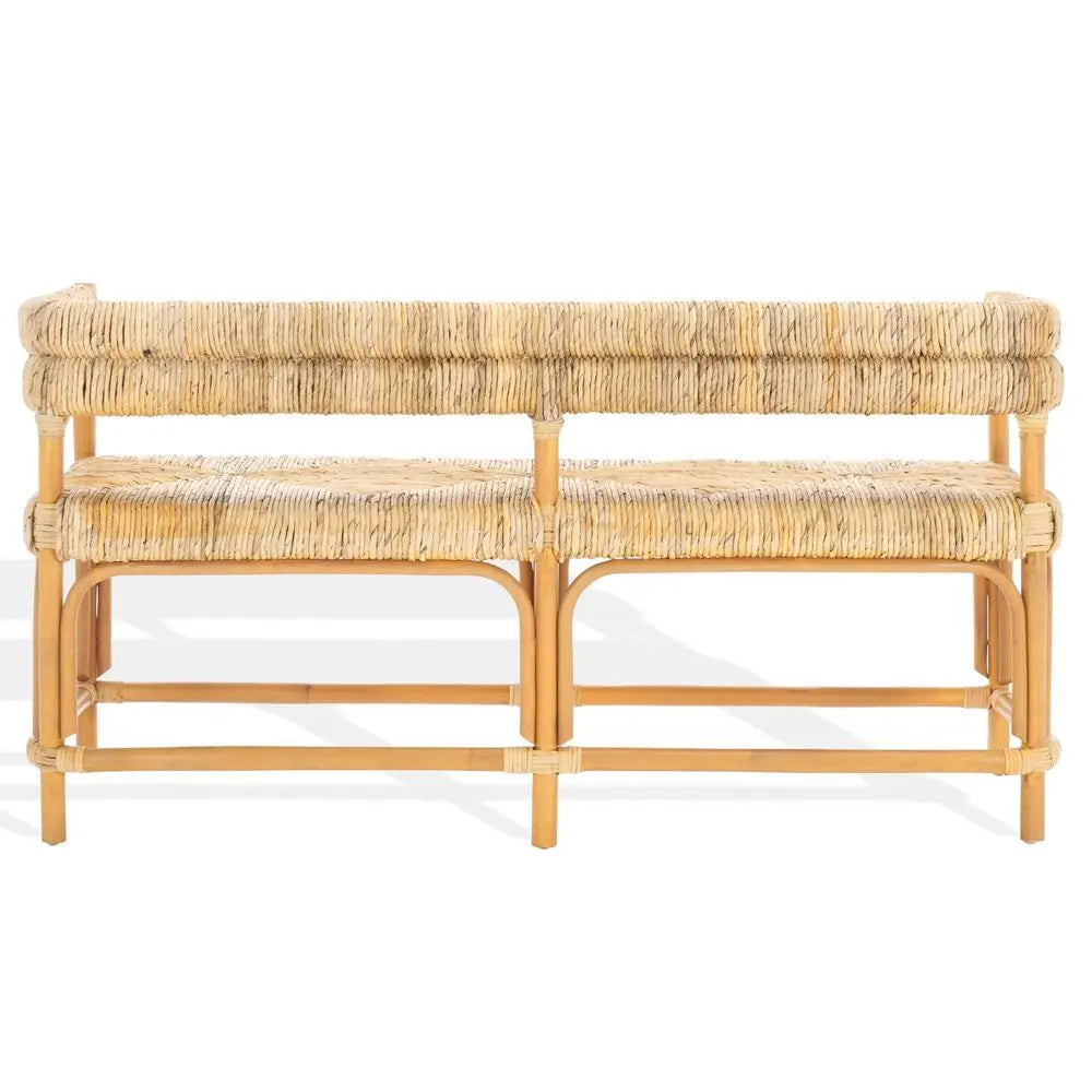 Natural Rattan Banana Woven Bench