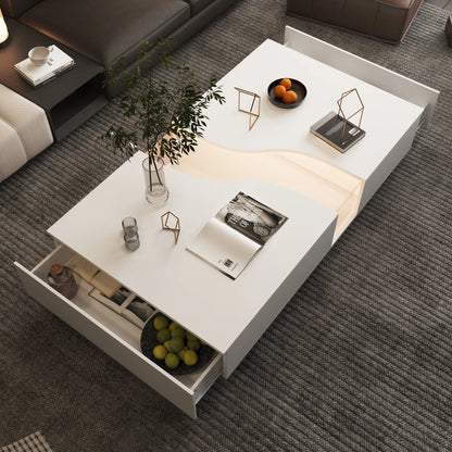 Coffee Table With 2 Drawers & Lights