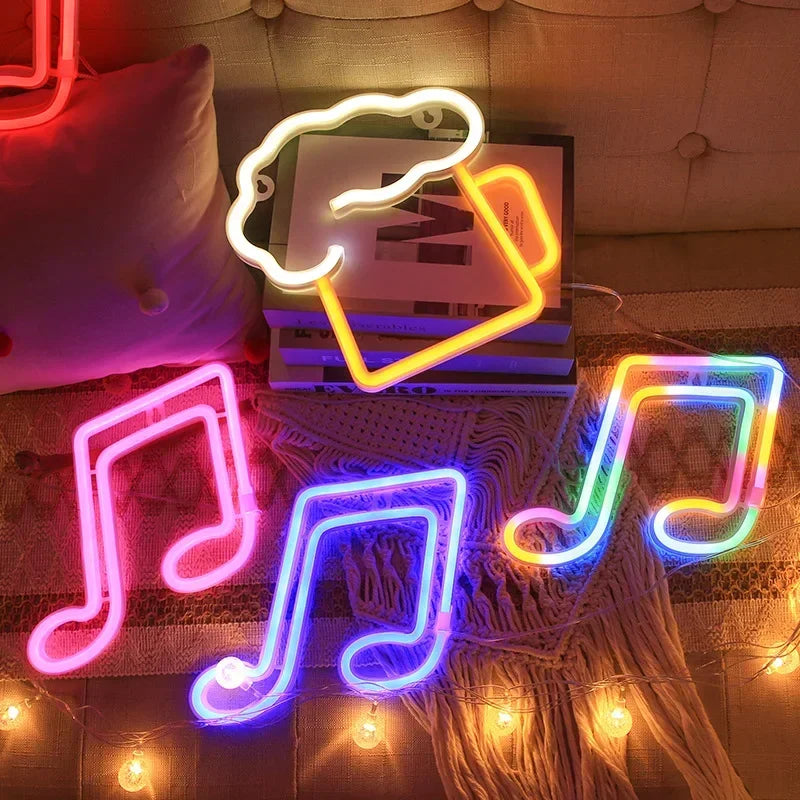 Neon Lamp Wall Mounted Music Bar Nightlight