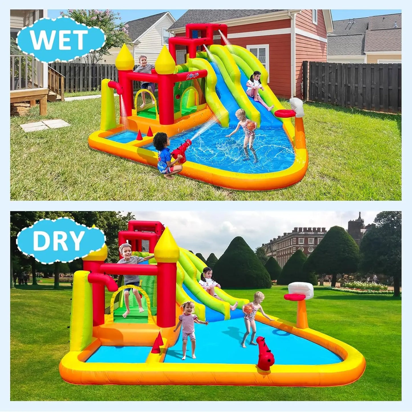 Inflatable Bounce House with Water Slides
