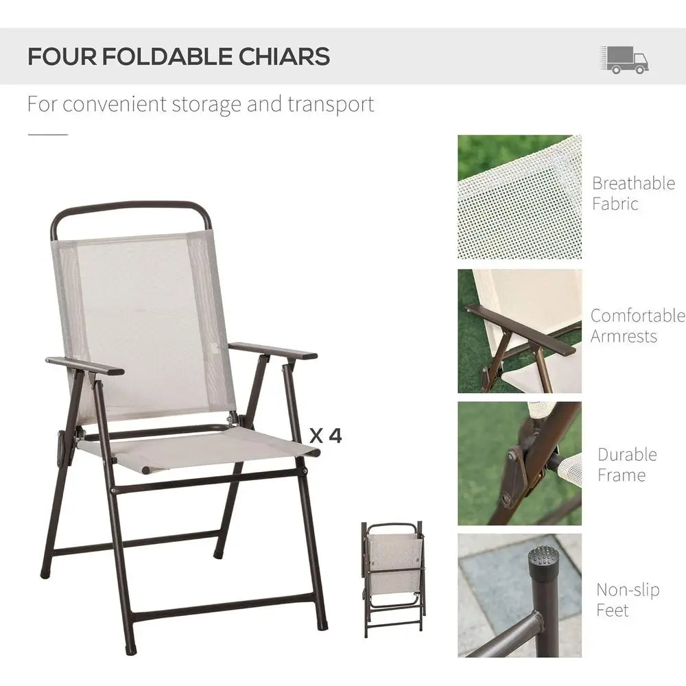 6-piece Patio Dining Set with Umbrella