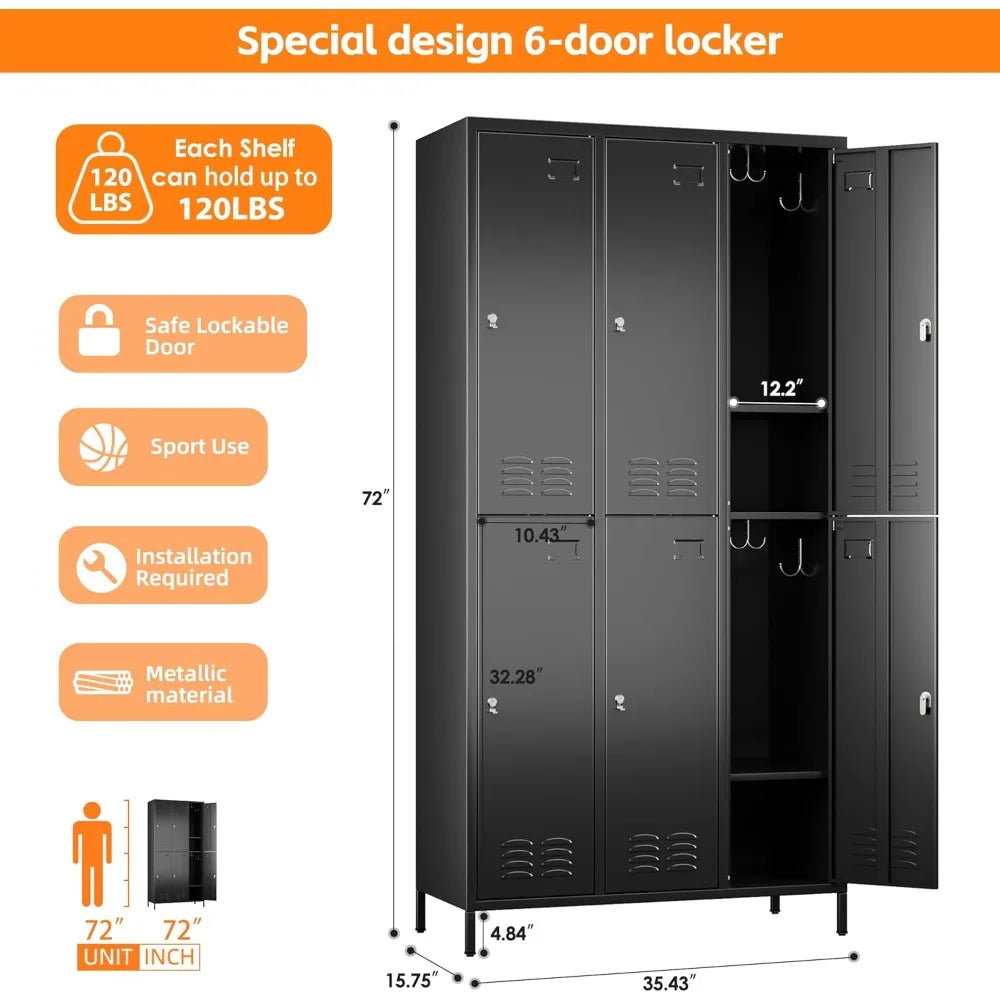 6-Door Metal Storage Locker
