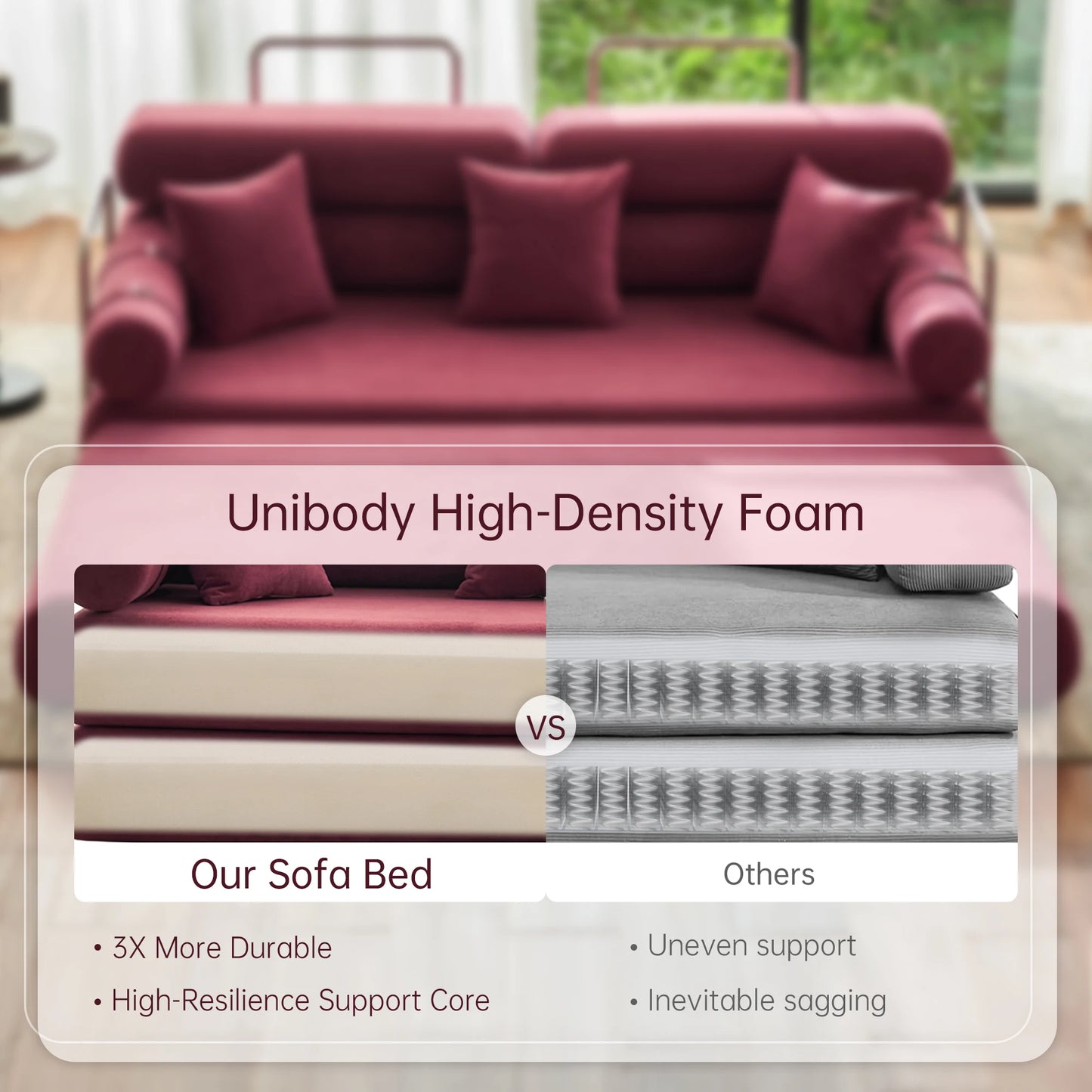 35'' High-Back Floor Couch Bed