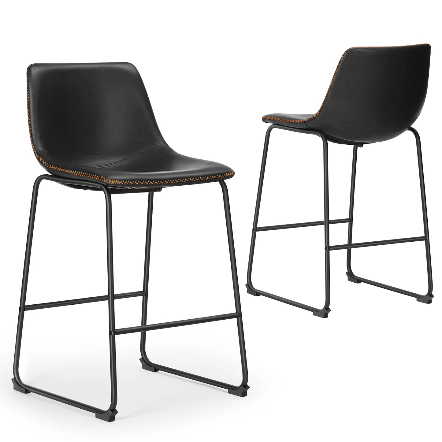 Leather Bar Stools Set of 2