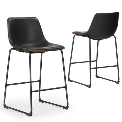 Leather Bar Stools Set of 2