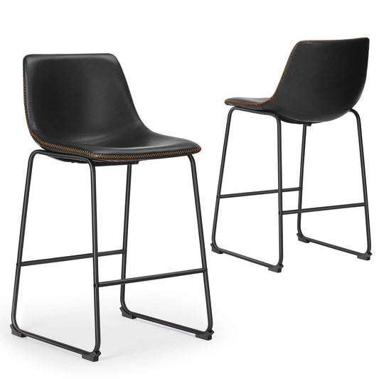 Leather Bar Stools Set of 2