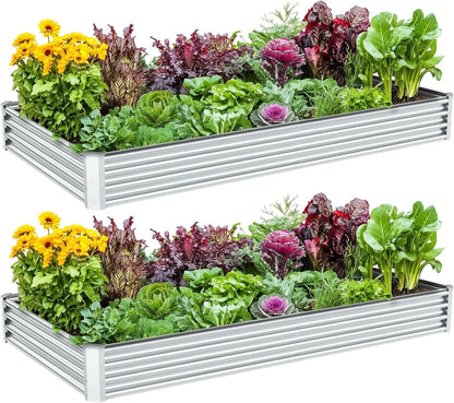 2-Pack Galvanized Raised Garden Bed Kit