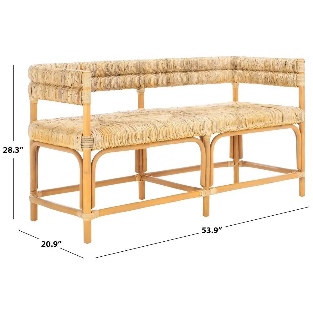 Natural Rattan Banana Woven Bench
