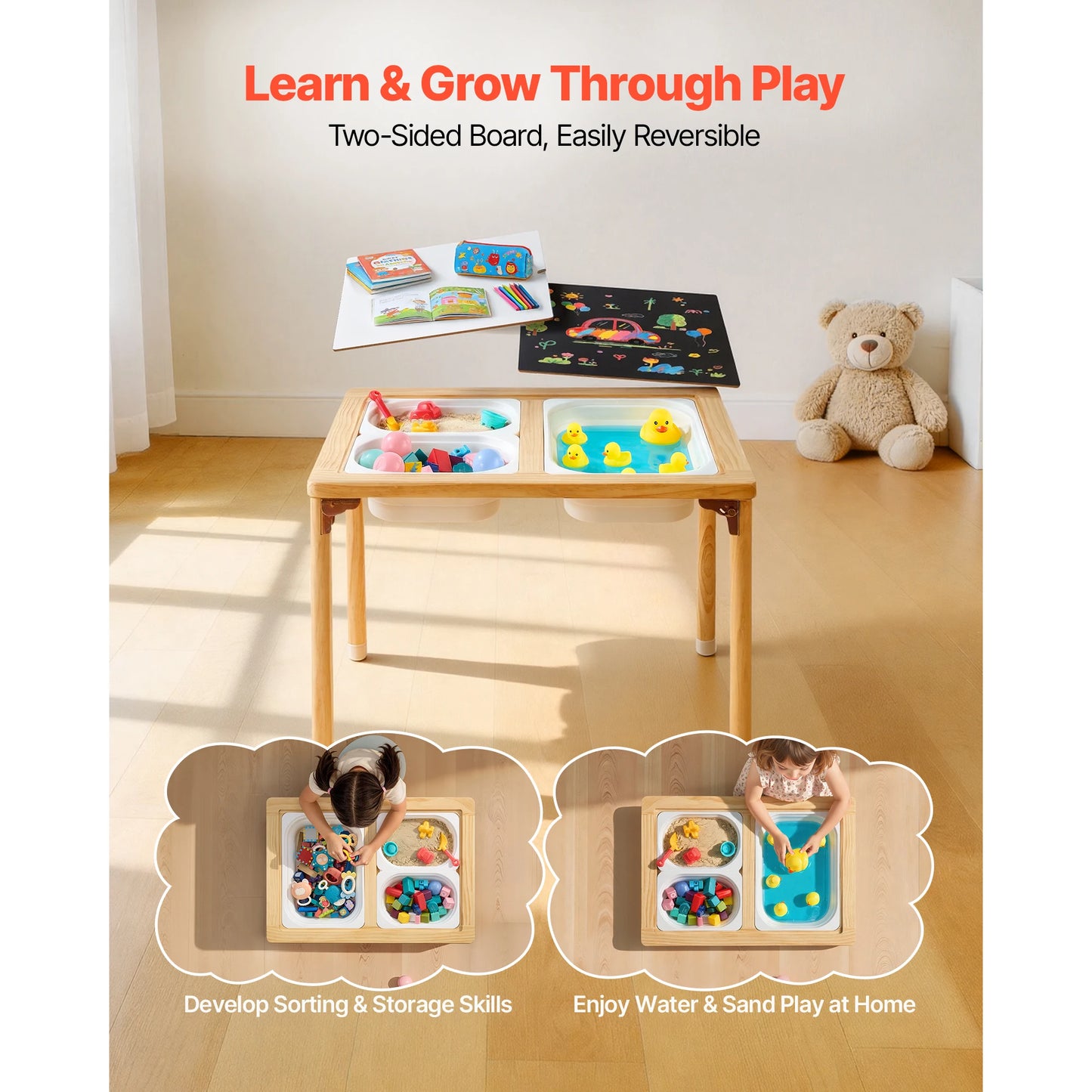 Kids Activity Table with Storage Bins