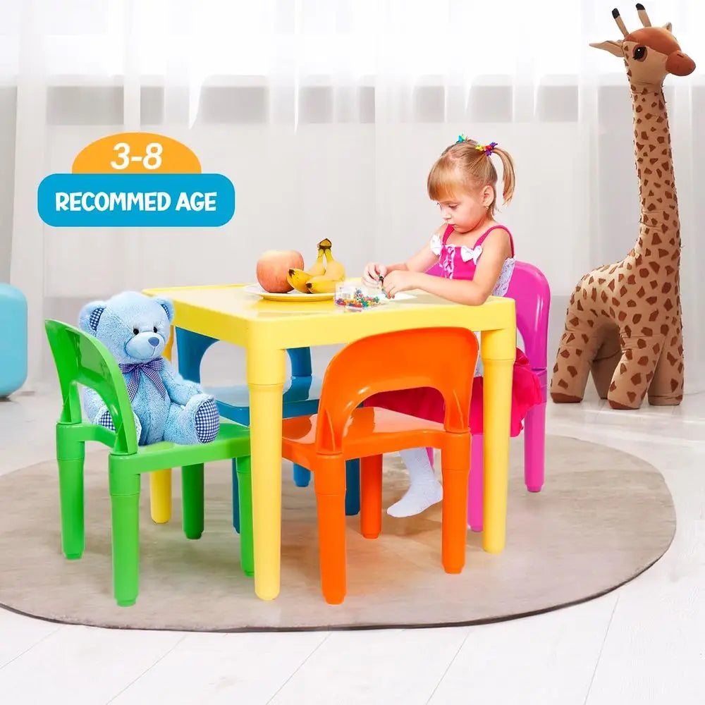 Kids Plastic Table and 4 Chairs