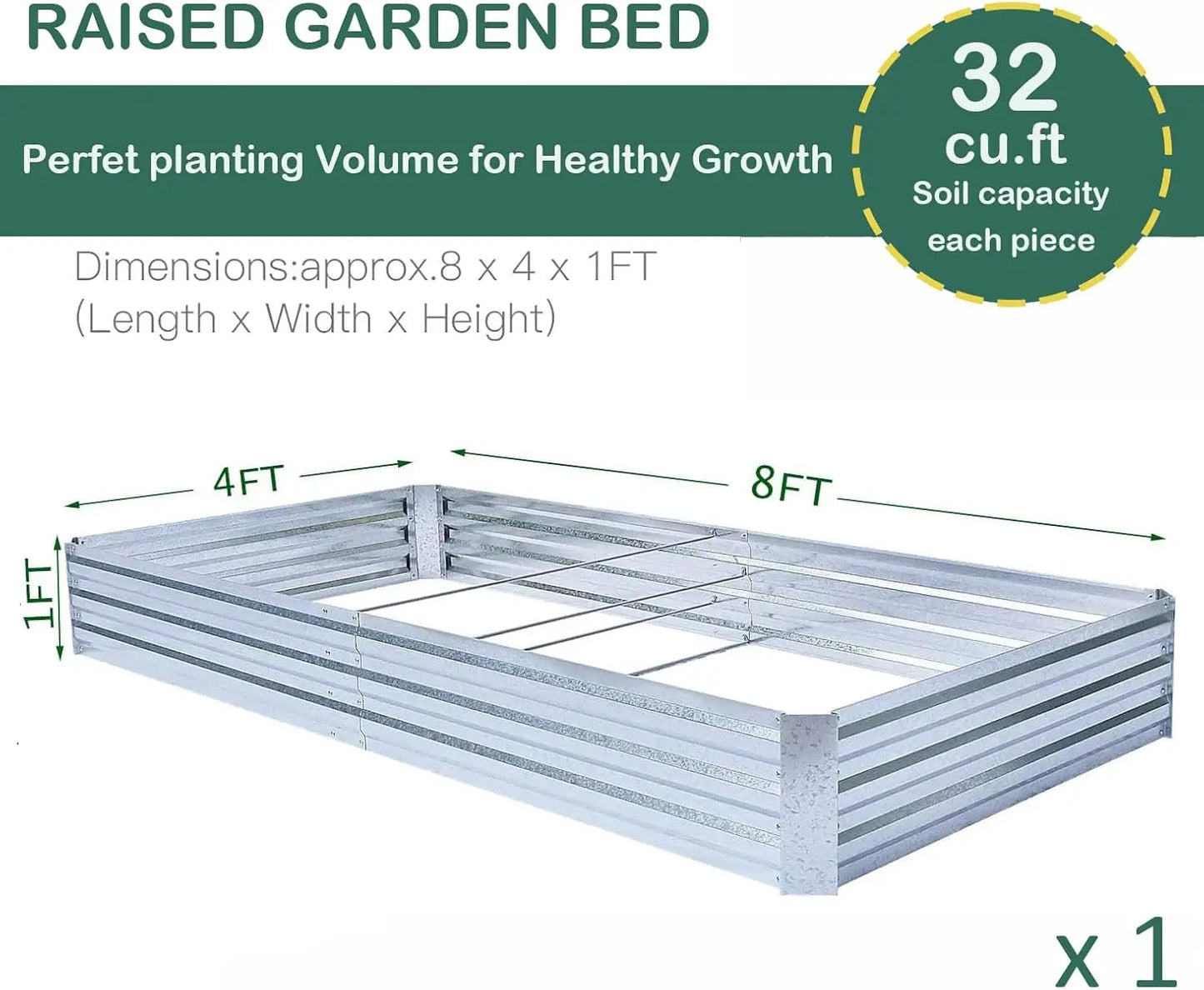 Galvanized Raised Garden Bed Kit