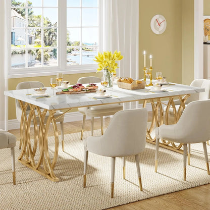 63" Large Modern Dining Table