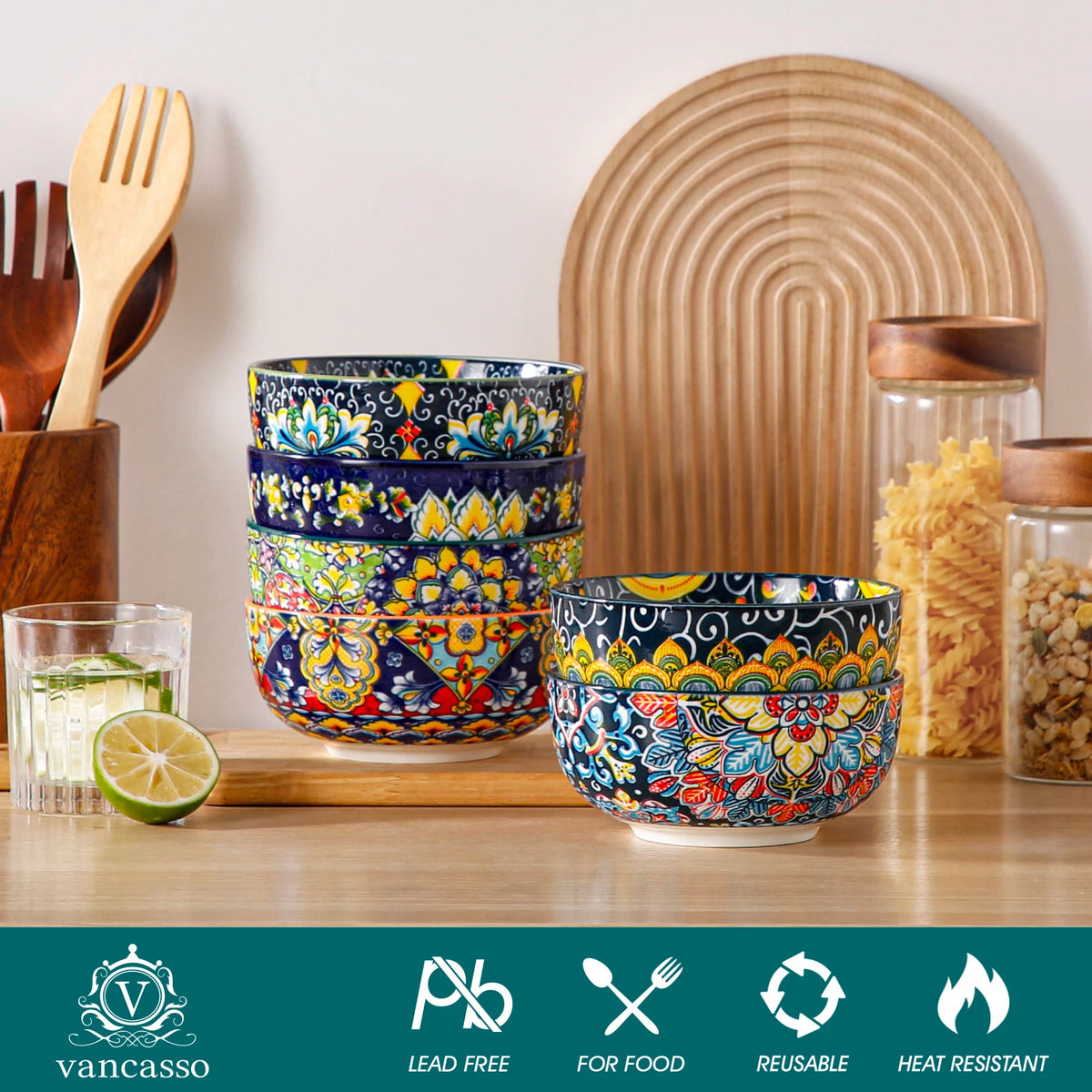 Ceramic Soup Bowls Bohemian Style