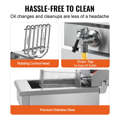 Electric Deep Fryer w/Dual Removable Tanks